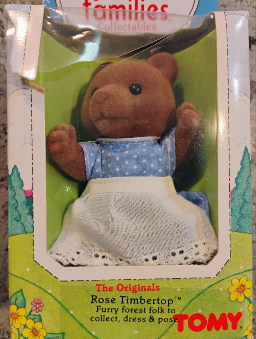 Sylvanian Families Rose Timbertop Bear in Blue Dress by TOMY - Picture 6 of 6